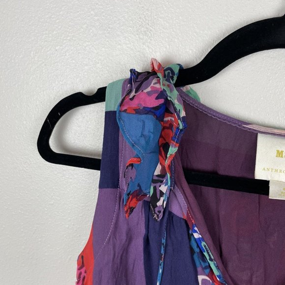 Anthropologie Maeve Womens Anderson Patchwork Flora lSleeveless Top S Petite - Picture 3 of 5